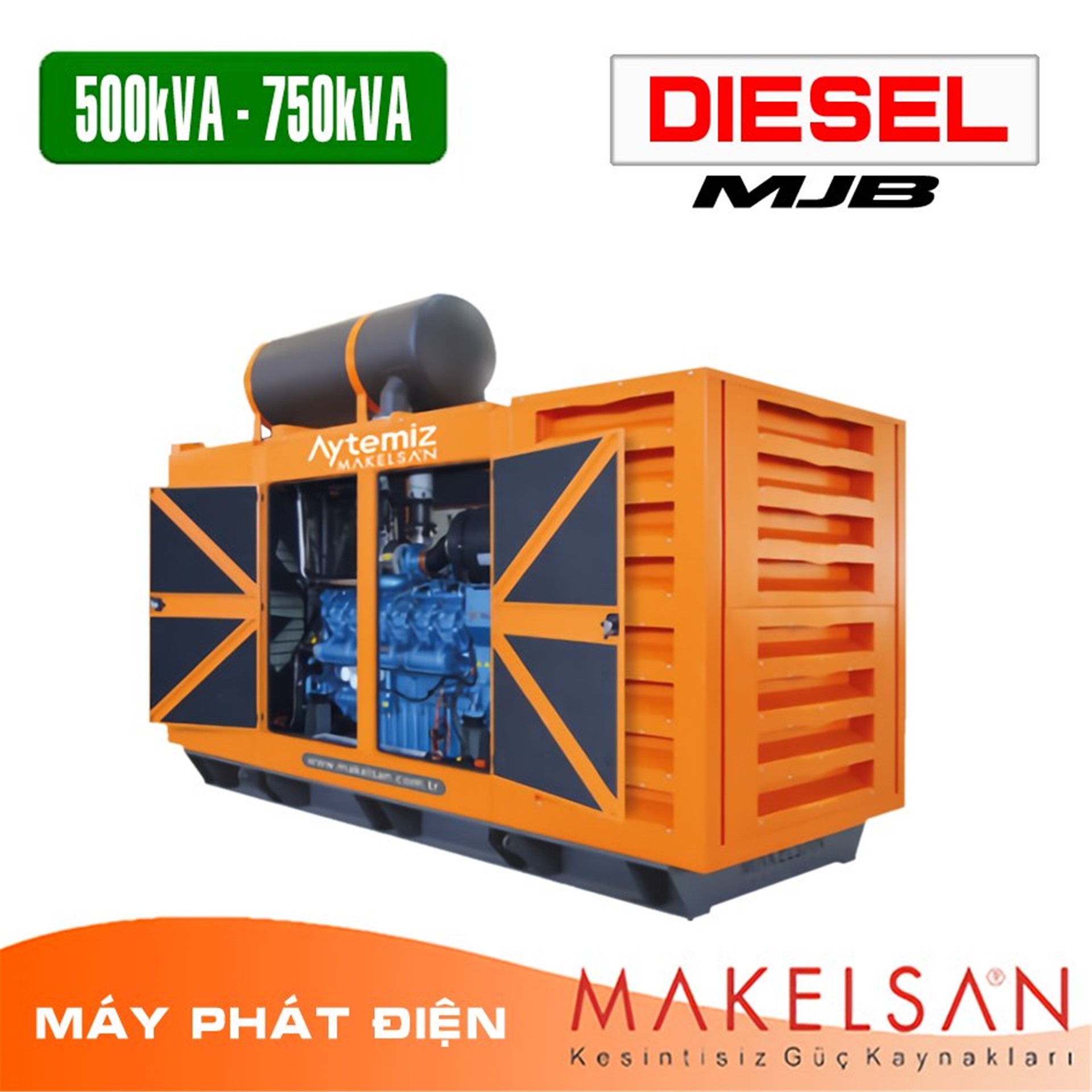 MÁY PHÁT ĐIỆN DIESEL MAKELSAN – TURKEY – SERIES MJB 500kVA-750kVA 50HZ